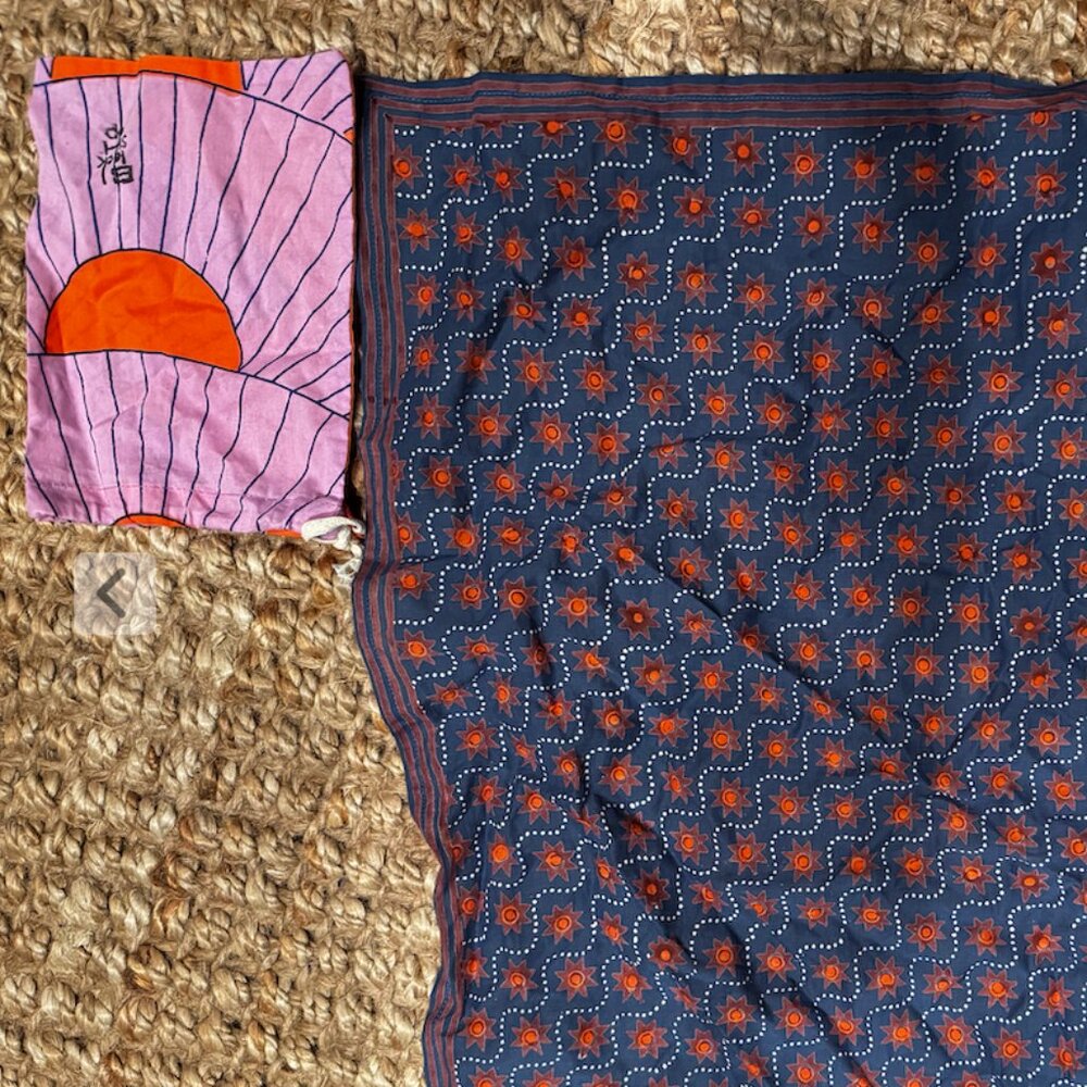 Blockshop Textiles Blue Square bandana - Picture 2 of 4